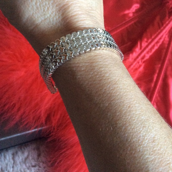 Sterling Silver Mesh Link Bracelet 7.5” - Picture 2 of 8